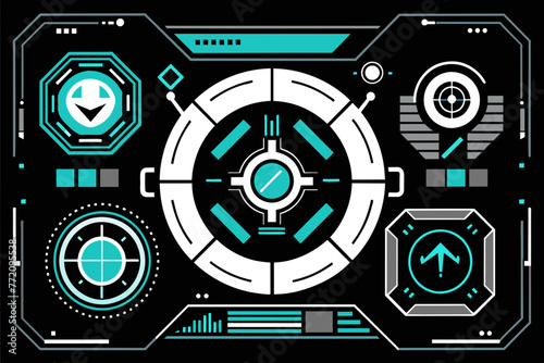 Futuristic HUD Elements  vector design 