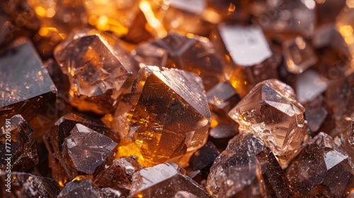 A pile of brown rocks with a yellowish tint. The rocks are all different sizes and shapes, but they all have a similar color. The image gives off a sense of warmth and coziness