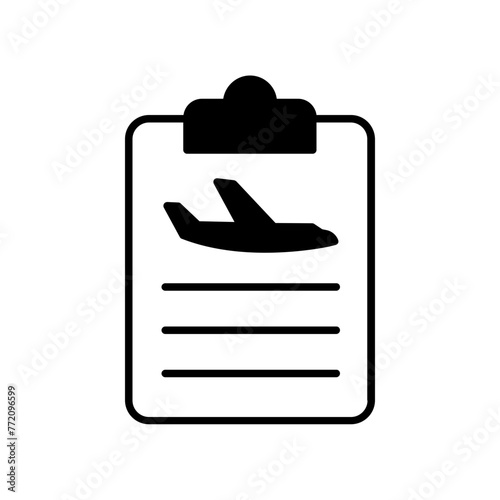 list of planes icon. black fill icon photo