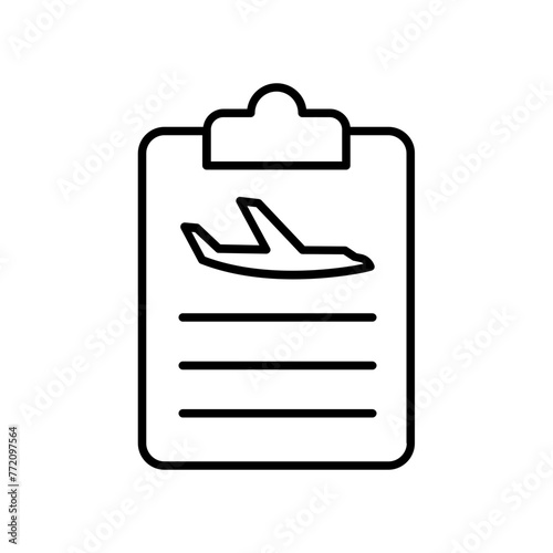 list of planes icon. outline icon