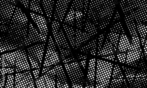 Messy Distressed Halftone Print Brush Stroke Texture Vector Background