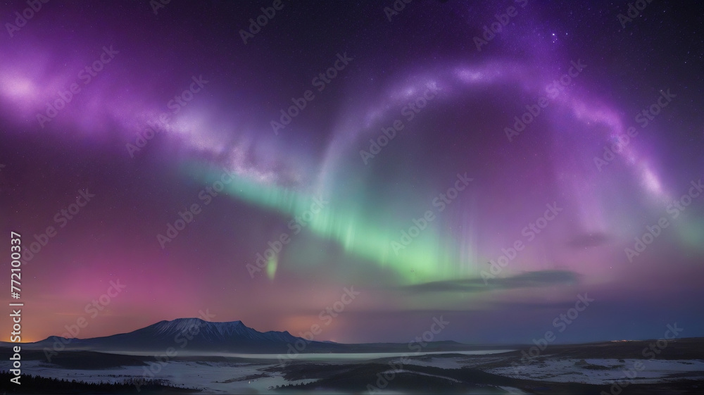 The ethereal glow of auroras enveloping a celestial body against the backdrop of a star-studded universe.