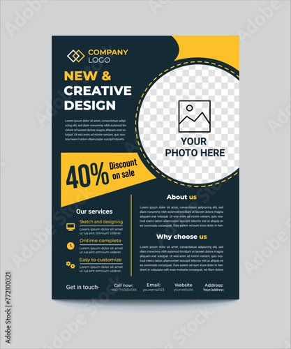 Creative business flyer brochure design vector A4 size template design illustration, abstract design.