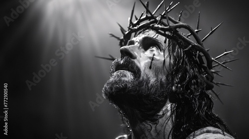 Jesus in the Spotlight A Dramatic Portrayal of the Last Supper Generative AI