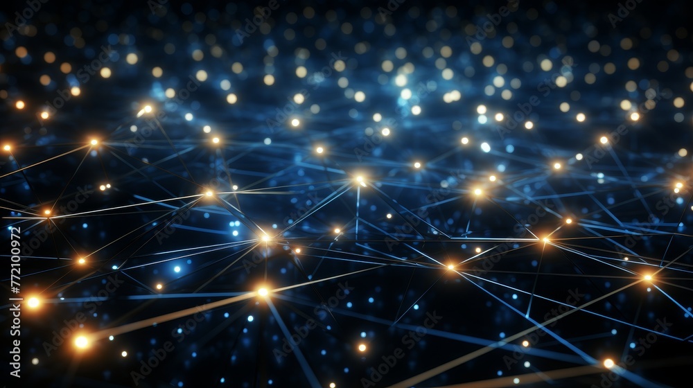 Obraz premium Technological Network of Light and Lines