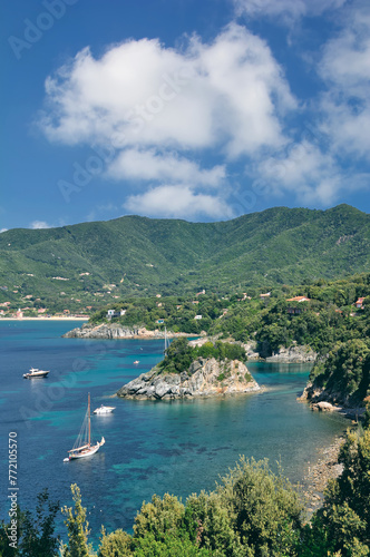 idyllic coastal Landscape on Island of Elba close to Marina di Campo,,Tuscany,mediterranean Sea,Italy