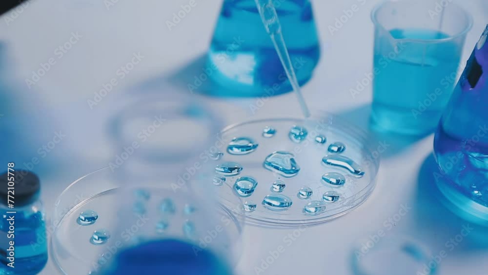 Female Research Scientist Uses Micropipette Filling Test Tubes. Scientist Works in a Team of Scientists Trying to Cure Deadly Disease, They Work in a Big Laboratory/ Research Center.