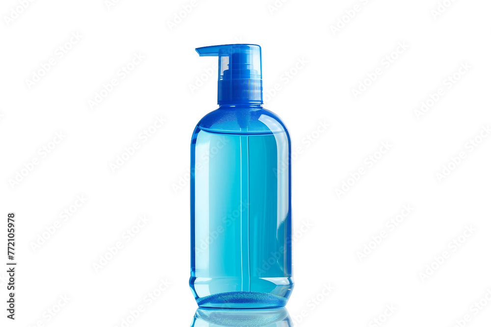 Empty shampoo bottle isolated on transparent background