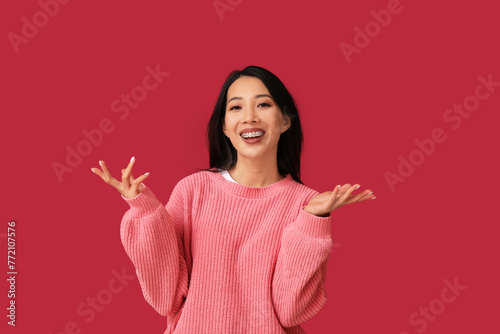 Young Asian woman laughing ...