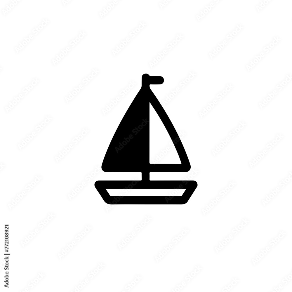 sailing boat as a simple single icon logo vector illustration, isolated on background sailing boat as a simple single icon logo vector illustration, isolated on background