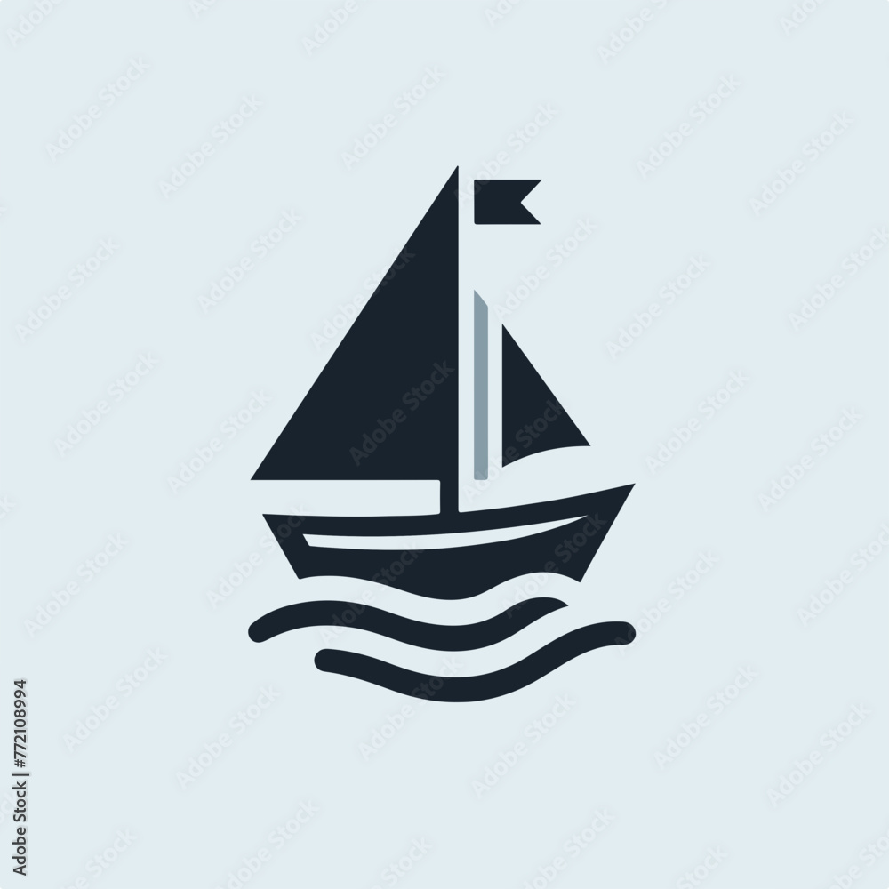 sailing boat as a simple single icon logo vector illustration, isolated on background sailing boat as a simple single icon logo vector illustration, isolated on background
