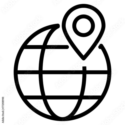 Globe with pin icon