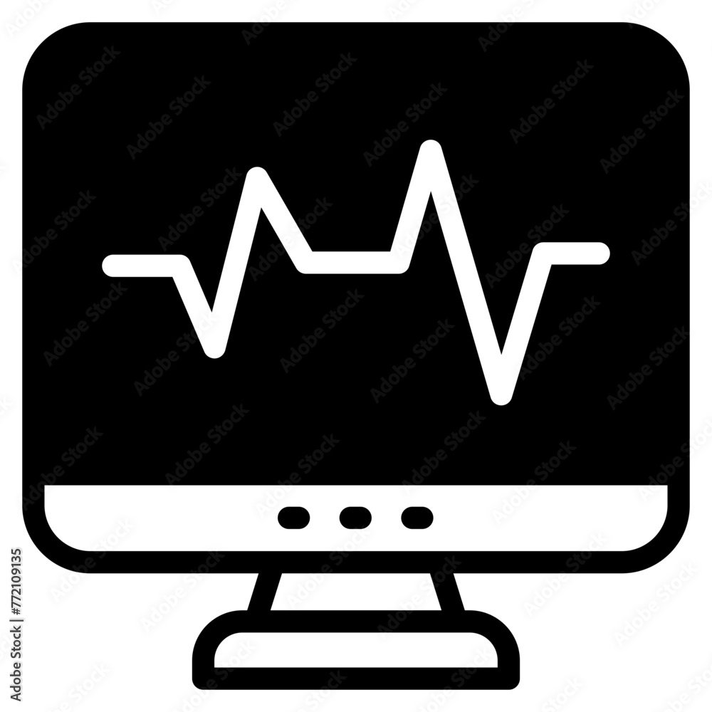 Monitoring icon, heart beat monitor icon Monitoring icon, heart beat monitor icon