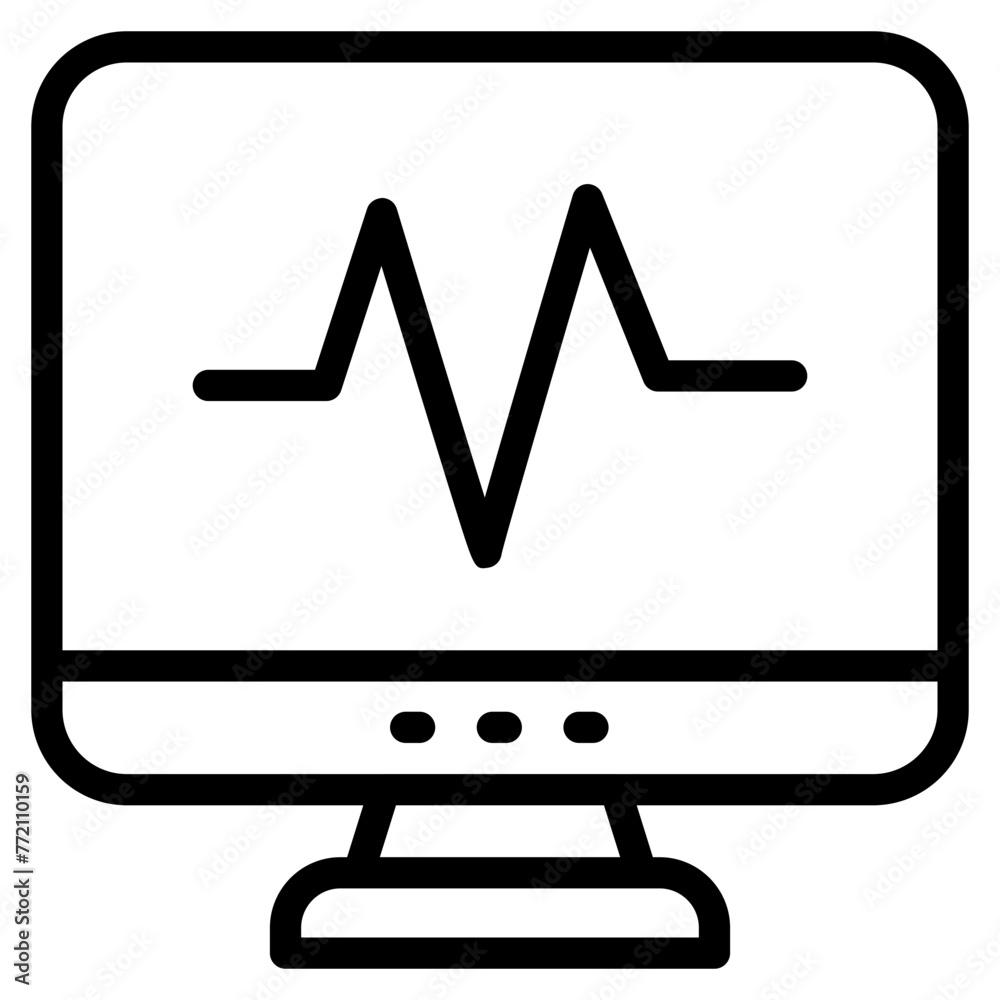 Monitoring icon, heart beat monitor icon Monitoring icon, heart beat monitor icon