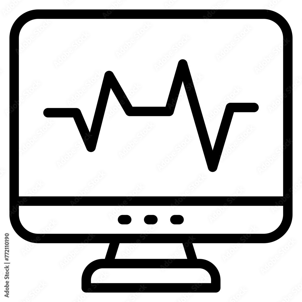 Monitoring icon, heart beat monitor icon Monitoring icon, heart beat monitor icon