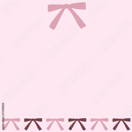 ピンク色の背景のシンプルなリボンのフレーム © eto itosawa