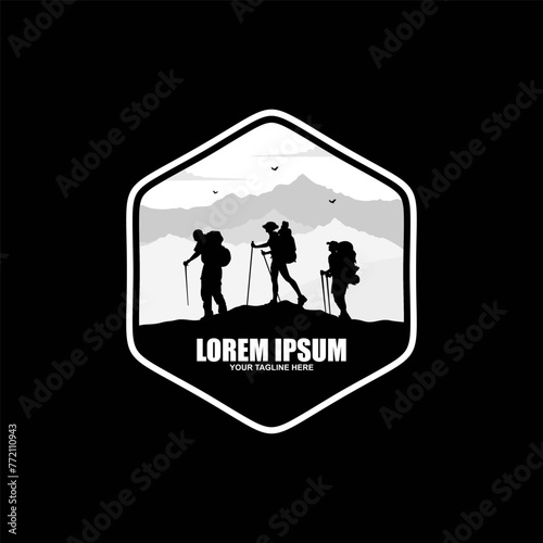 vintage adventure male hiking logo vector icon design illustration