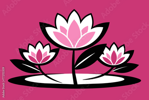 Water Lily Icon vector design 
