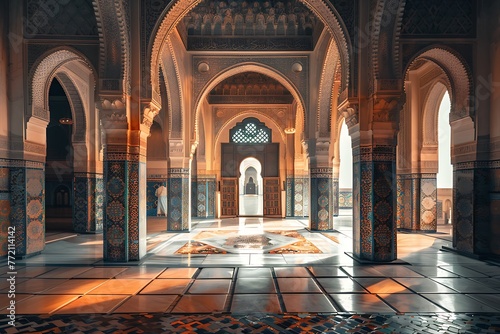   A traditional mosque with stunning geometric patterns and a peaceful atmosphere