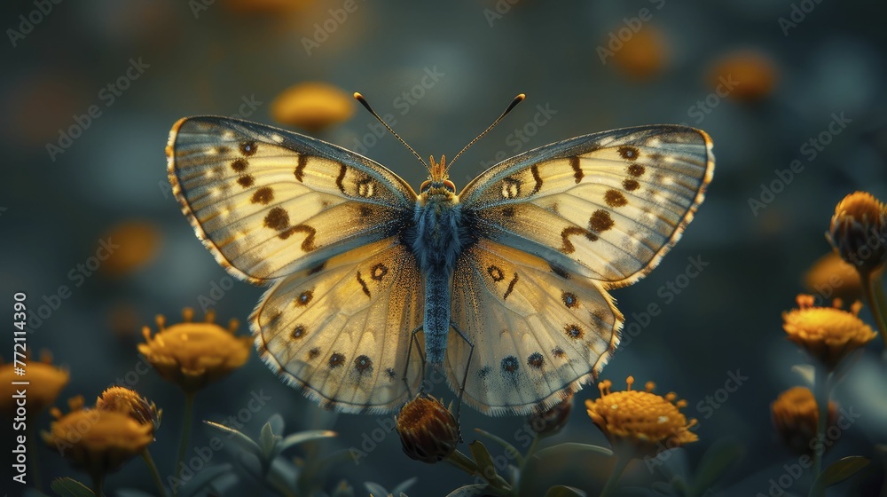 Naklejka premium A resilient moth, navigating a dense forest at night, embodies determination in personal development programs.