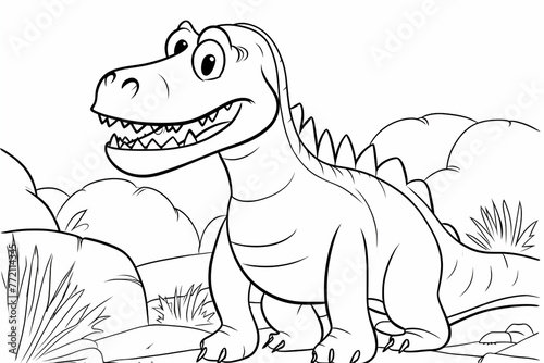 Dinosaur coloring for children to print. Coloring for school. Coloring for the house. Creative hobbies for children. Prehistoric animals.
