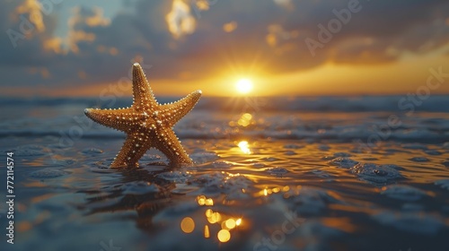 The starfish's silhouette at sunset symbolizes hope, renewal, and the promise of a fresh start in mental health support.
