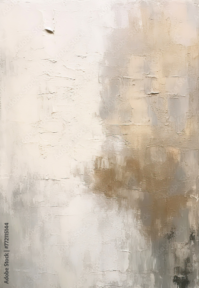 Abstract beige and brown oil painting, neutral tones, textured canvas