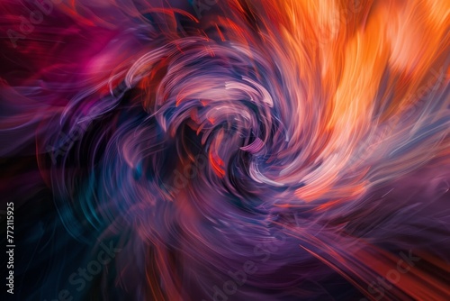 Chaotic and colorful swirls create an abstract composition representing overwhelming anxiety and panic