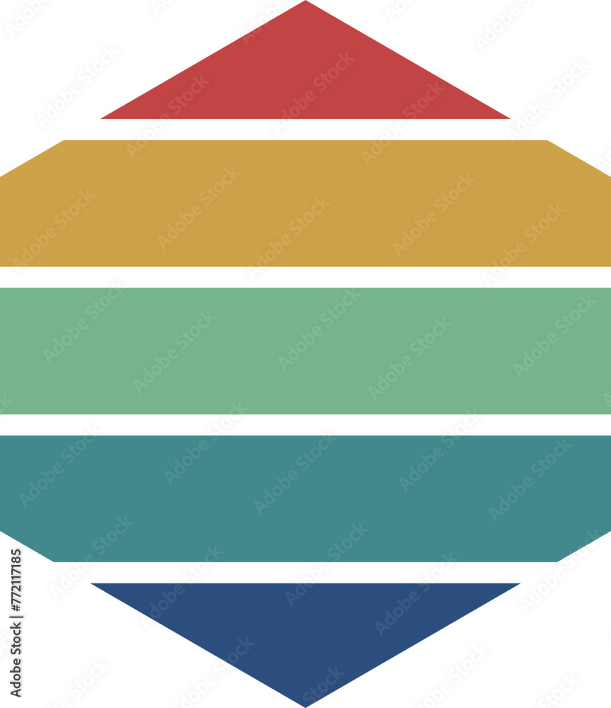 hexagon retro grunge sunset vector
