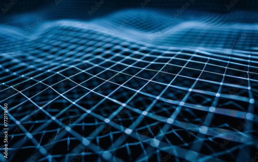 Ground with grid lines and blue background Ground with grid lines and blue background
