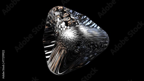 Metallic Sphere Turning into Cube