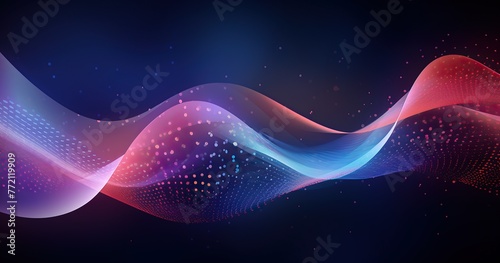 Abstract digital background with glowing waves of color and light