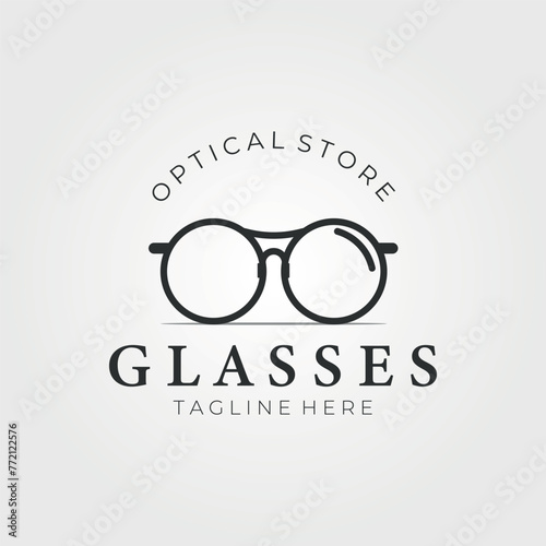 optical store line art logo vector vintage illustration