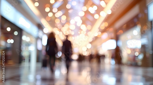 Celebrating Executive in Blurred Shopping Mall Environment, Celebrating, executive, shopping mall, blurred environment