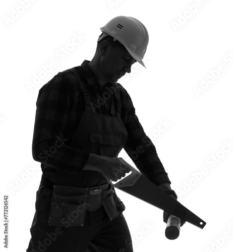 Silhouette of male worker s...