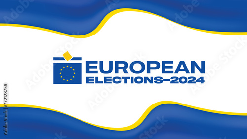 European Election 2024 banner. Background design for EU vote 2024. creative wide abstract banner created with simple geometric shapes. EPS vector illustration