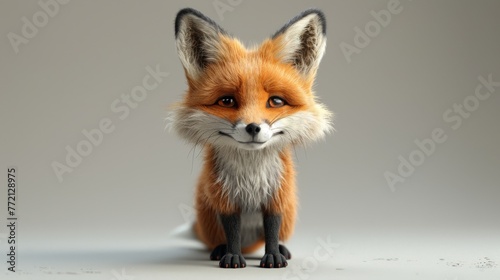 This cartoon features a cute fox.
