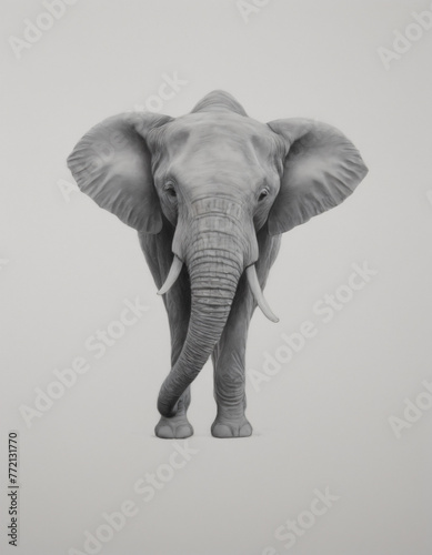 sketch elephant isolated on white