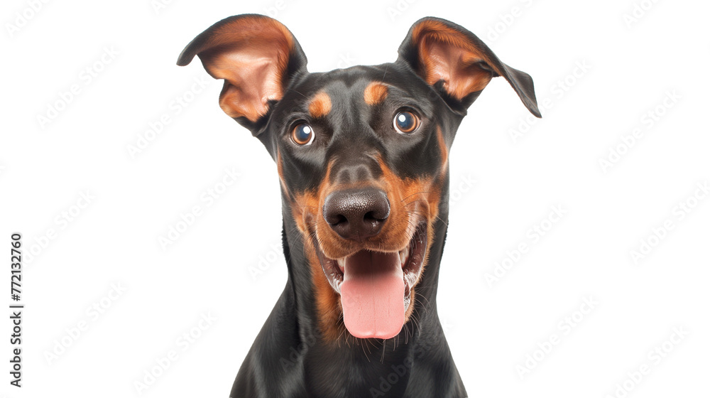 portrait of a dog isolated on transparent background
