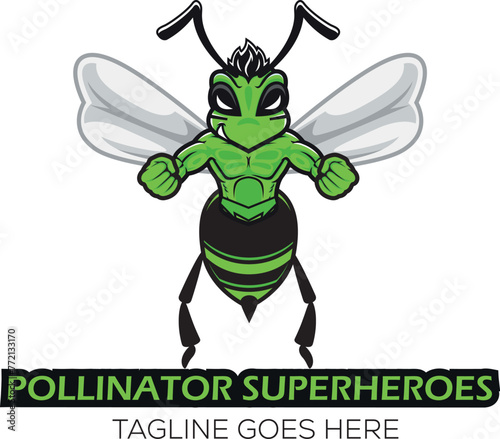 Pollinator Super Hero Logo Design