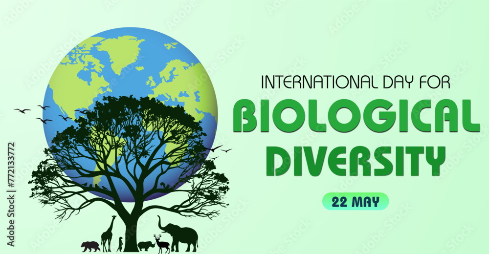 Obraz premium Unity in Diversity: Honoring International Day for Biological Diversity. 22 May. Campaign or celebration banner