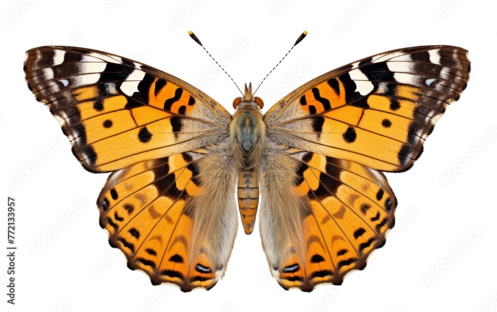 A vibrant yellow butterfly with elegant black spots gracefully flutters its wings A vibrant yellow butterfly with elegant black spots gracefully flutters its wings