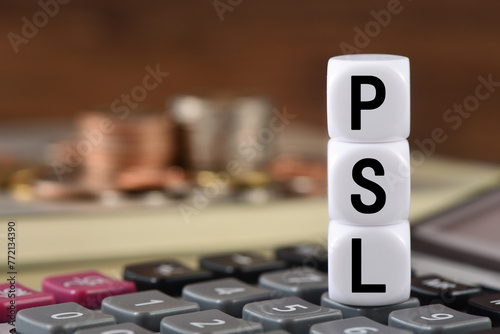There are letter blocks with PSL printed on the calculator