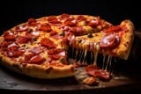 Aromatic Pizza pepperoni italian. Italian food. Generate Ai