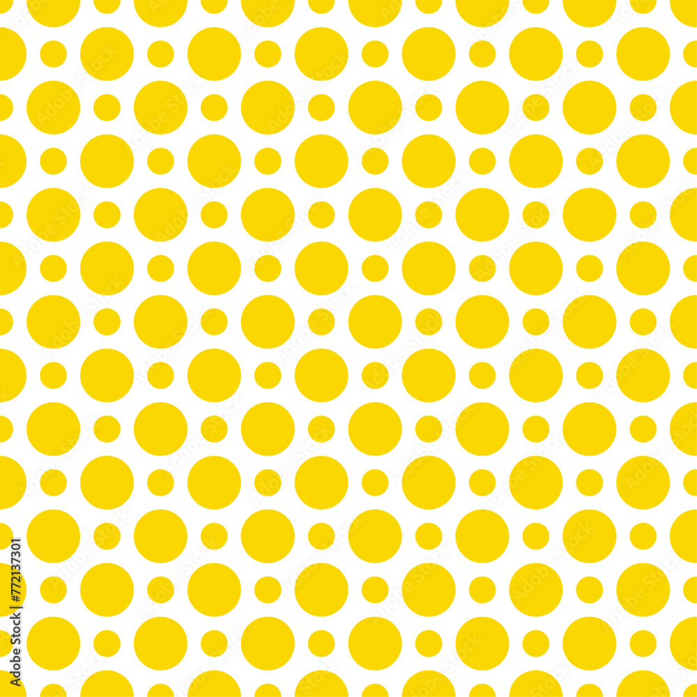 Tile vector seamless pattern with yellow polka dots isolated on transparent background. Repeating abstract circles shapes. Modern halftone circle design, Pointillism. Tile vector seamless pattern with yellow polka dots isolated on transparent background. Repeating abstract circles shapes. Modern halftone circle design, Pointillism.