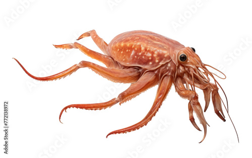 A detailed close-up of a mesmerizing octopus against a clean white backdrop