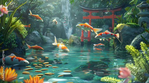 Maintenance and Care Practices for the Vibrant Koi Fish in a Japanese-style Pond
