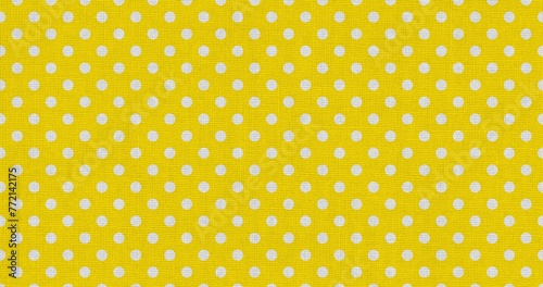 white yellow color polka dots fabric