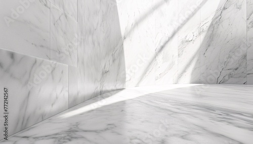 Marble Wall Reflection A Modern, Minimalist Interior Design Generative AI