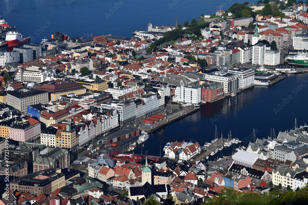 Port de Bergen, vu depuis le Fløyen